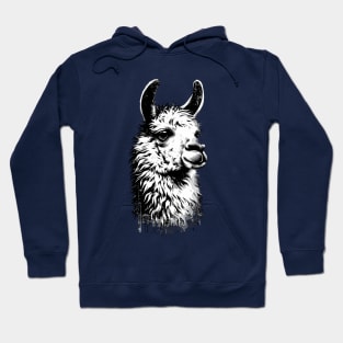 Grunge llama - Retro Alpaca Hoodie